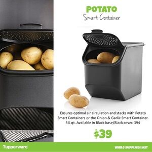 Tupperware Black Potato Smart Container